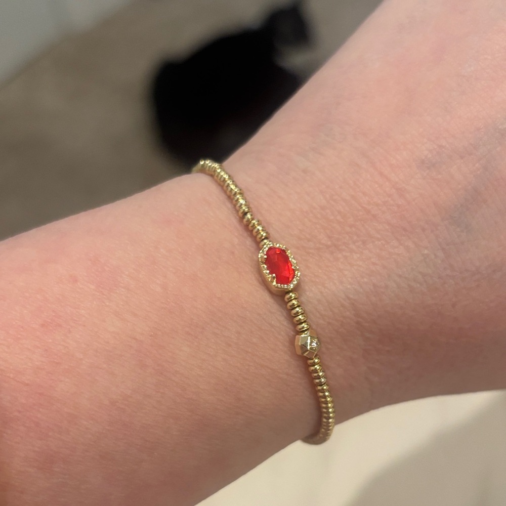 Kendra Scott Gold Bracelet with Scarlet Accent